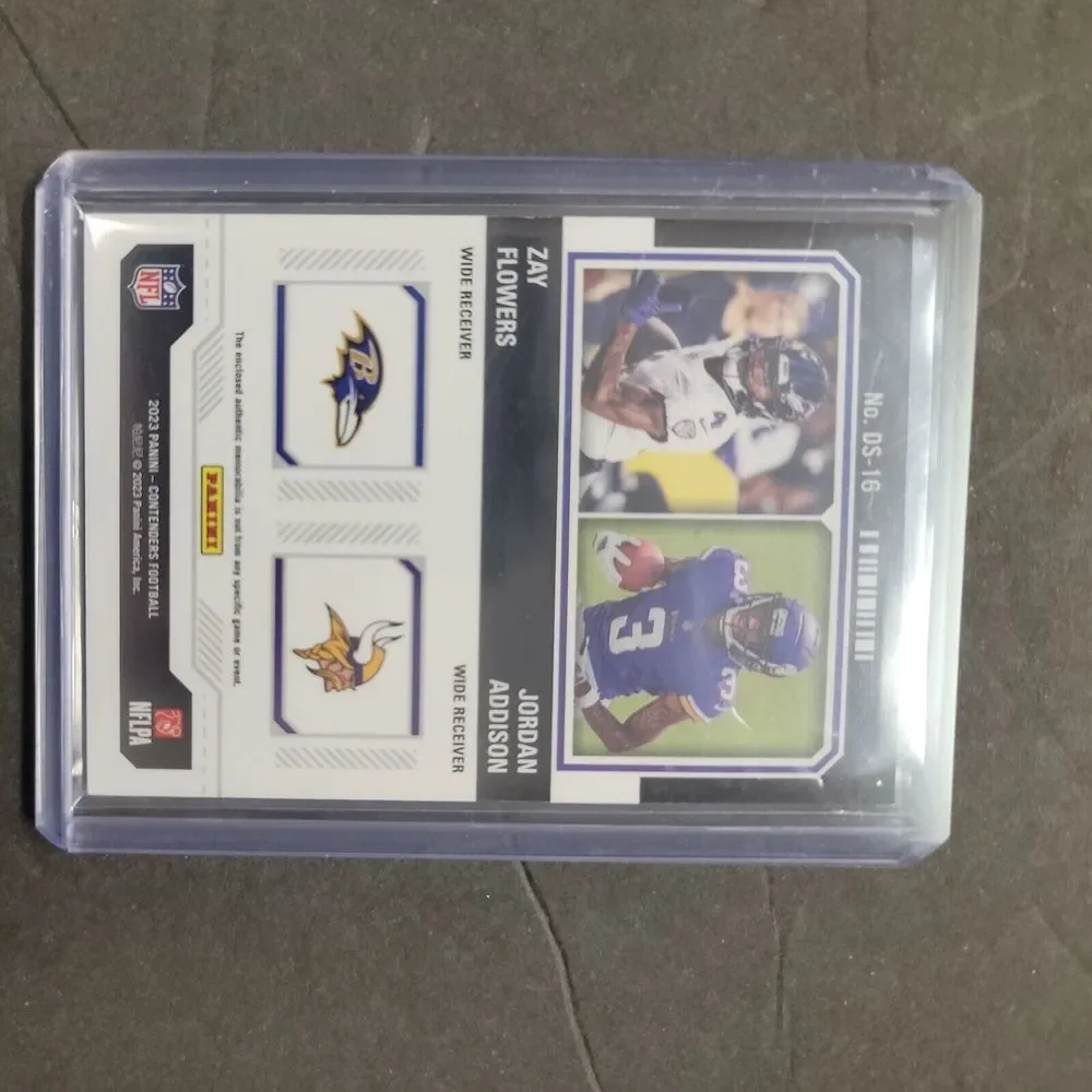 2023 Panini Contenders Zay Flowers Jordan Addison Rookie Ticket‎ Dual Patch